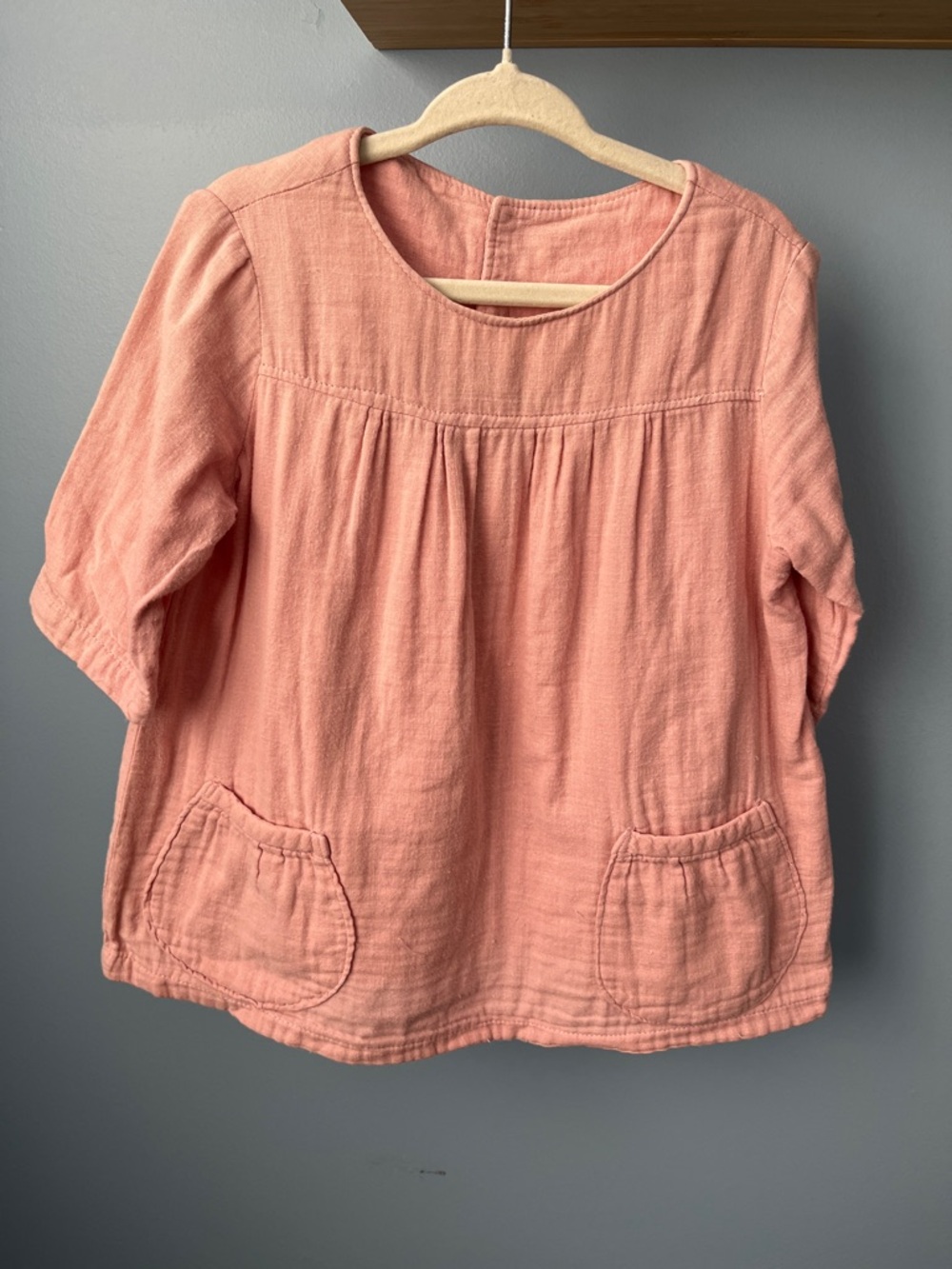Soft Peach Gauze Pocket Top